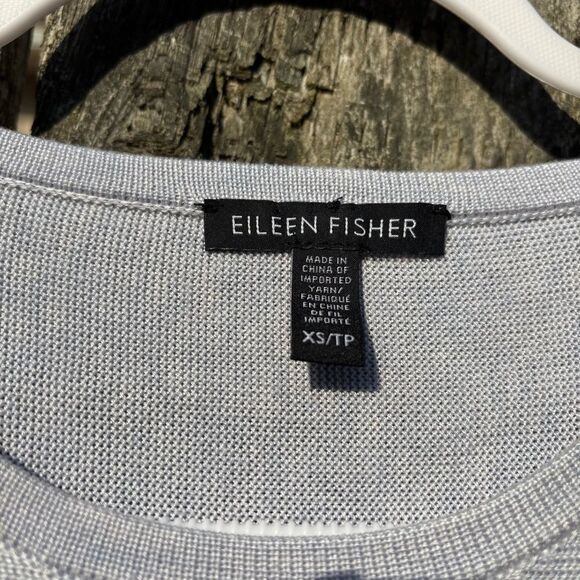 Eileen Fisher Periwinkle Tencel Silk Short Sleeve Sweater XS - Picture 2 of 4